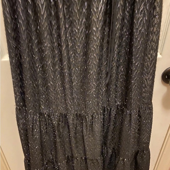 Michael Kors Peasant Top Black w/ Silver Sparkles Dress Sz Med NWT!! - Picture 11 of 12